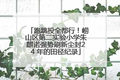 跑跳投全都行！崂山区第二实验小学朱麒诺强势刷新尘封24 年的田径纪录