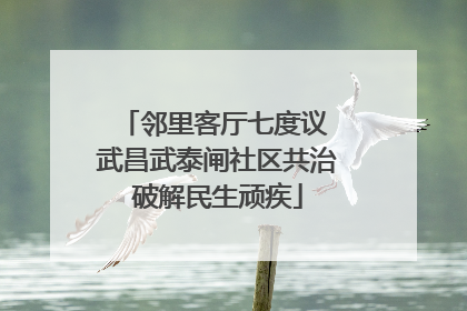 邻里客厅七度议 武昌武泰闸社区共治破解民生顽疾