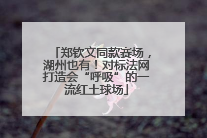 郑钦文同款赛场，湖州也有！对标法网打造会“呼吸”的一流红土球场