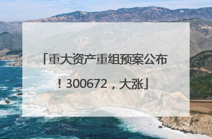 重大资产重组预案公布！300672，大涨