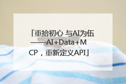 重拾初心 与AI为伍——AI+Data+MCP，重新定义API