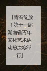 青春绽放！第十一届湖南省青年文化艺术活动总决赛举行