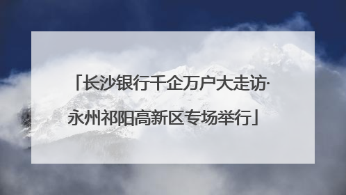 长沙银行千企万户大走访·永州祁阳高新区专场举行