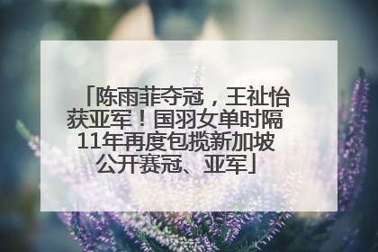 陈雨菲夺冠，王祉怡获亚军！国羽女单时隔11年再度包揽新加坡公开赛冠、亚军