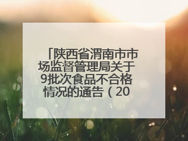 陕西省渭南市市场监督管理局关于9批次食品不合格情况的通告（2025年第9期）