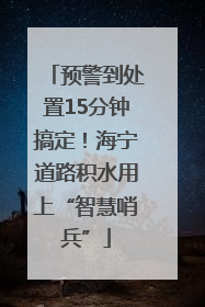 预警到处置15分钟搞定！海宁道路积水用上“智慧哨兵”