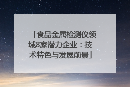 食品金属检测仪领域8家潜力企业：技术特色与发展前景