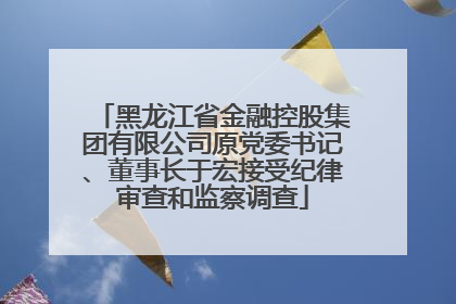 黑龙江省金融控股集团有限公司原党委书记、董事长于宏接受纪律审查和监察调查