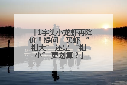 1字头小龙虾再降价！提问：买虾 “钳大” 还是 “钳小” 更划算？