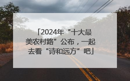 2024年“十大最美农村路”公布，一起去看“诗和远方”吧