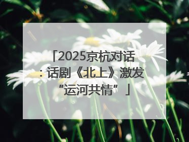 2025京杭对话：话剧《北上》激发“运河共情”