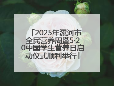 2025年漯河市全民营养周暨5·20中国学生营养日启动仪式顺利举行