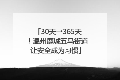 30天→365天！温州鹿城五马街道让安全成为习惯