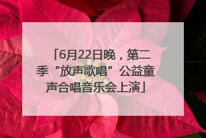 6月22日晚，第二季“放声歌唱”公益童声合唱音乐会上演