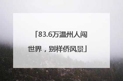 83.6万温州人闯世界，别样侨风景