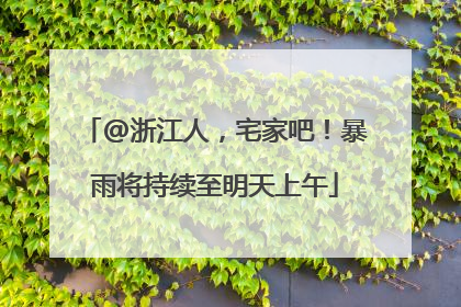 @浙江人，宅家吧！暴雨将持续至明天上午