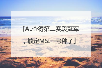 AL夺得第二赛段冠军，锁定MSI一号种子