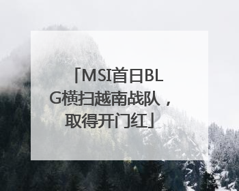 MSI首日BLG横扫越南战队，取得开门红